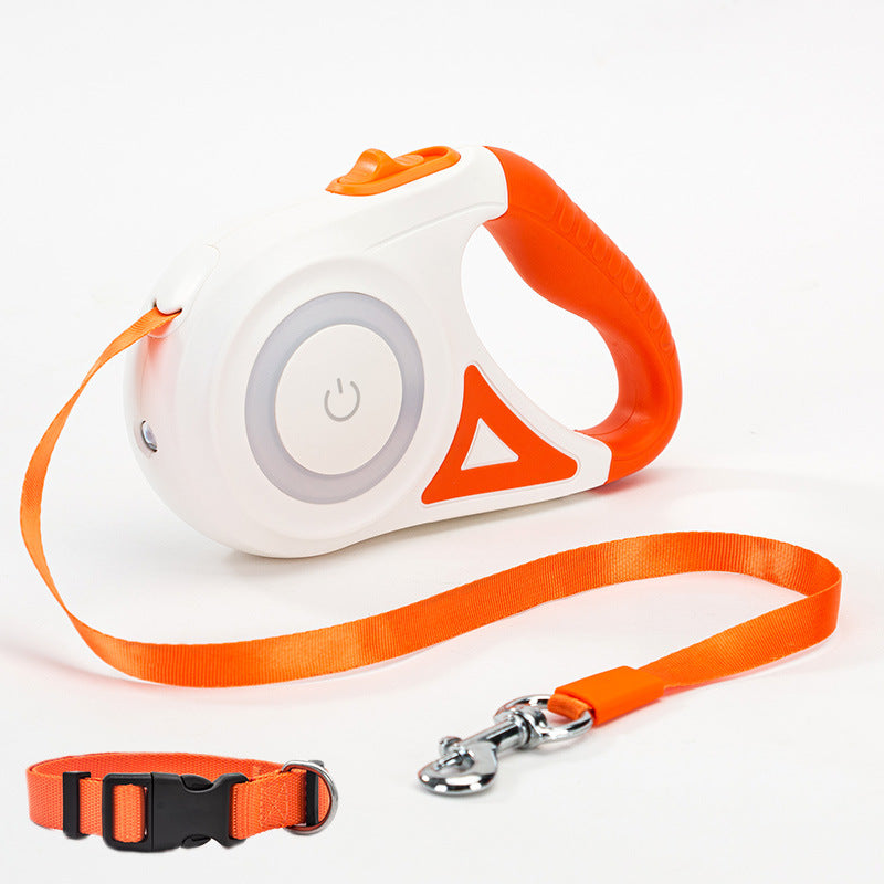 Premium Retractable LED Dog Leash | Automatic Spotlight Tape & Collar Set