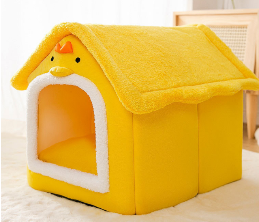 Foldable Enclosed Pet Villa | Winter Warm Calming Cave Bed for Cats & Dogs