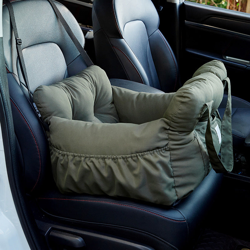 Multifunctional Pet Car Booster Seat | 2-in-1 Travel Bed & Dog Safety Console