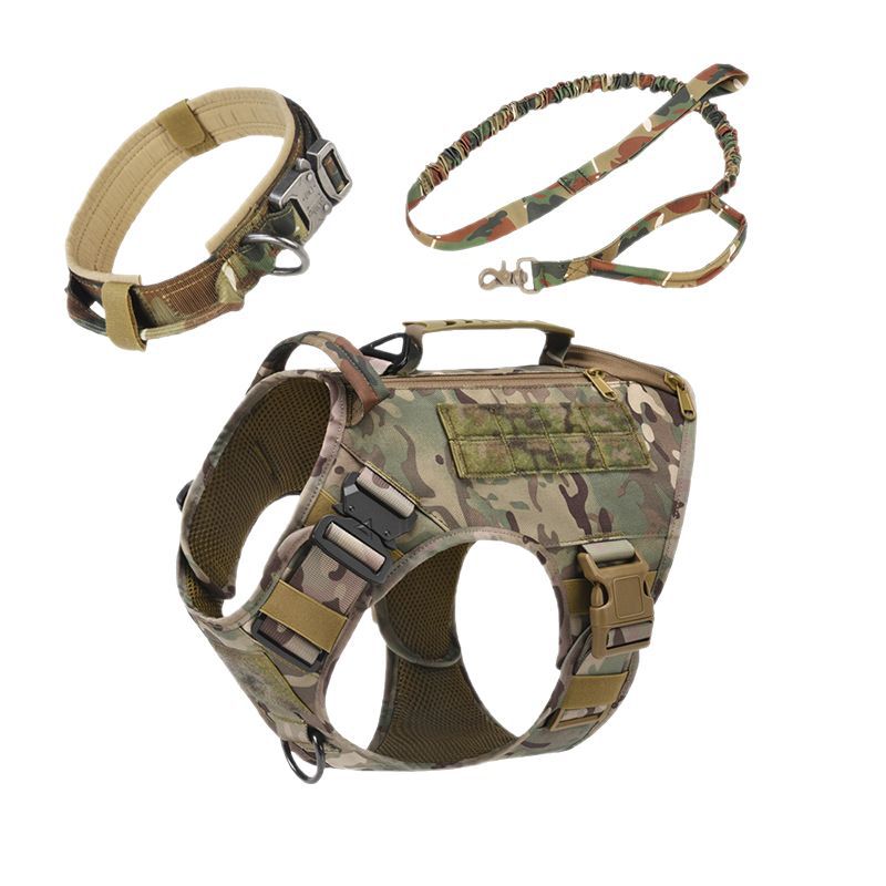 Premium Heavy-Duty Tactical Dog Harness 3-Piece Set | 1000D Nylon Vest, Collar & Leash