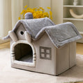 Foldable Enclosed Pet Villa | Winter Warm Calming Cave Bed for Cats & Dogs