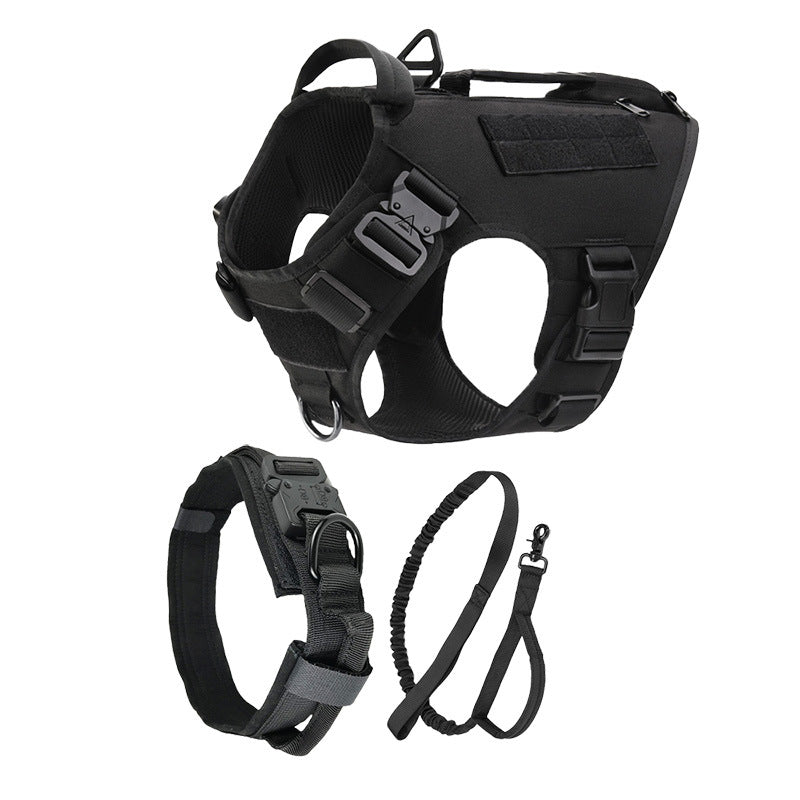 Premium Heavy-Duty Tactical Dog Harness 3-Piece Set | 1000D Nylon Vest, Collar & Leash