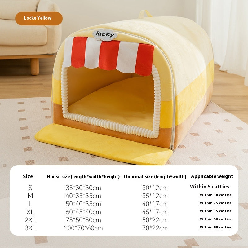 Patterned Plush Calming Pet Bed | Winter Donut Nest for Large Dogs