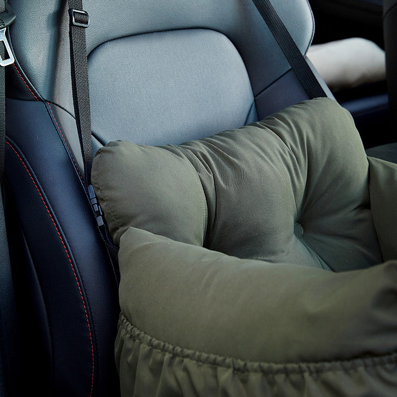 Multifunctional Pet Car Booster Seat | 2-in-1 Travel Bed & Dog Safety Console