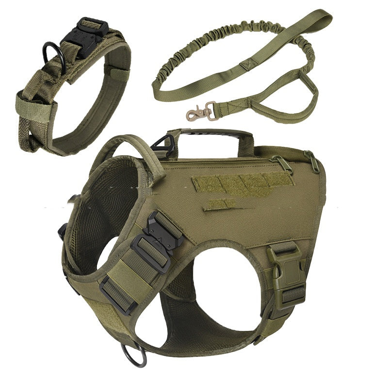 Premium Heavy-Duty Tactical Dog Harness 3-Piece Set | 1000D Nylon Vest, Collar & Leash