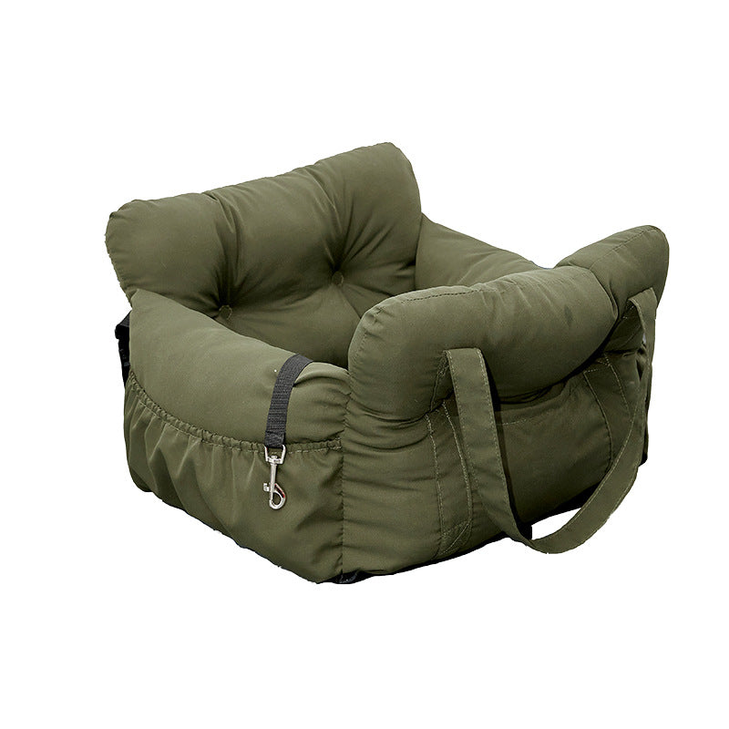 Multifunctional Pet Car Booster Seat | 2-in-1 Travel Bed & Dog Safety Console