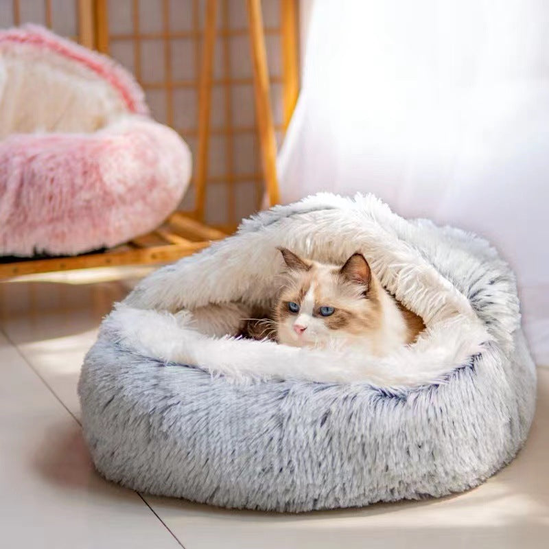 Semi-Enclosed Shell Pet Nest | Four Seasons Calming Cat & Dog Cave
