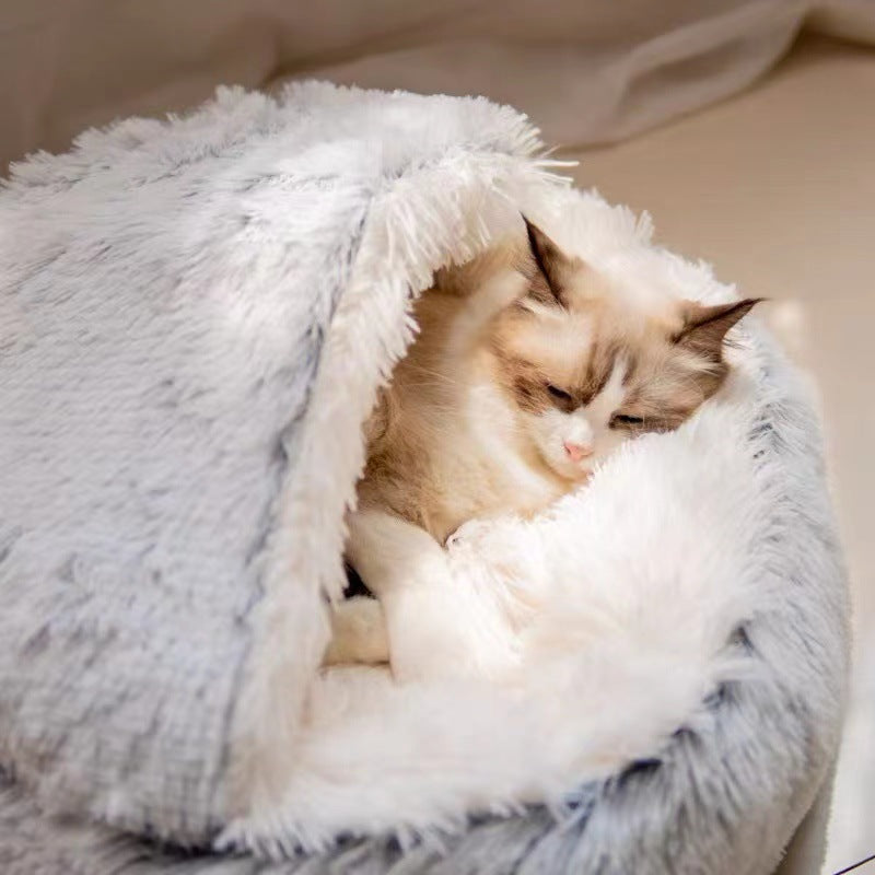 Semi-Enclosed Shell Pet Nest | Four Seasons Calming Cat & Dog Cave