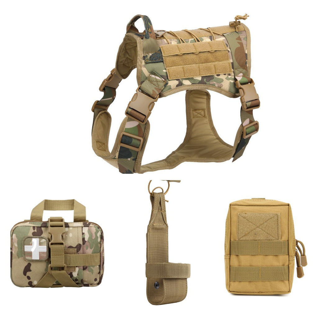 Premium Camouflage Tactical Dog Vest | Outdoor Training & Field Harness