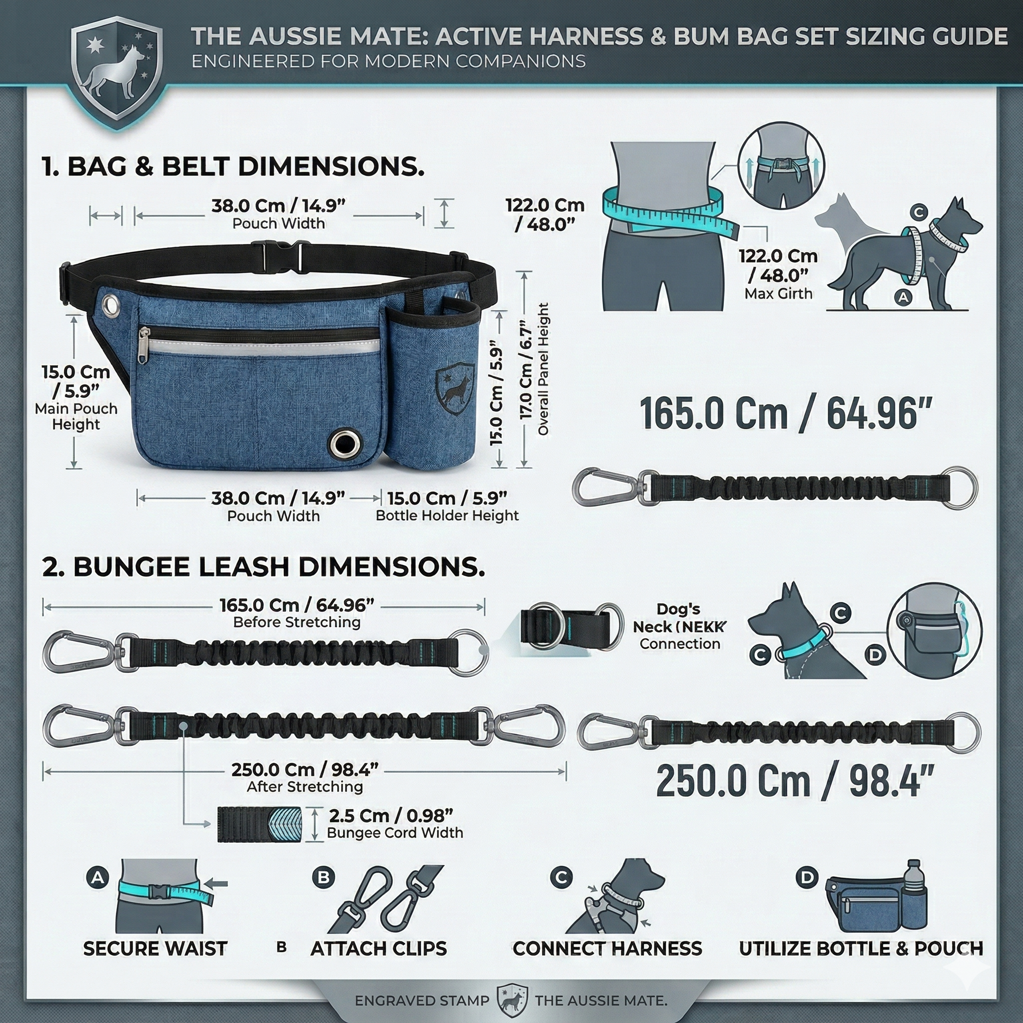 Ultimate Hands-Free Dog Leash & Waist Pack | Bungee Running Belt